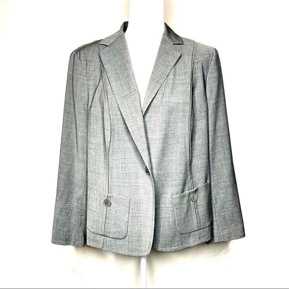 Talbots woman gray wool blend blazer size 14WP - Picture 1 of 8